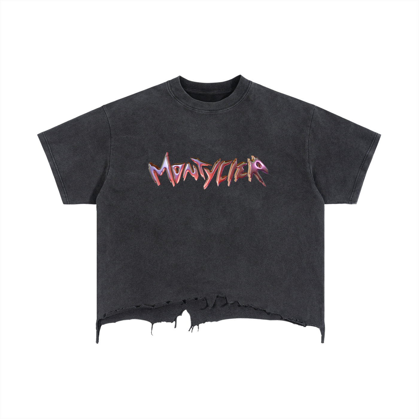 Vintage Wash Boxy Distressed Hem T-Shirt
