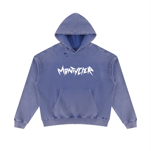 Unisex Mineral Wash Distressed Hoodie